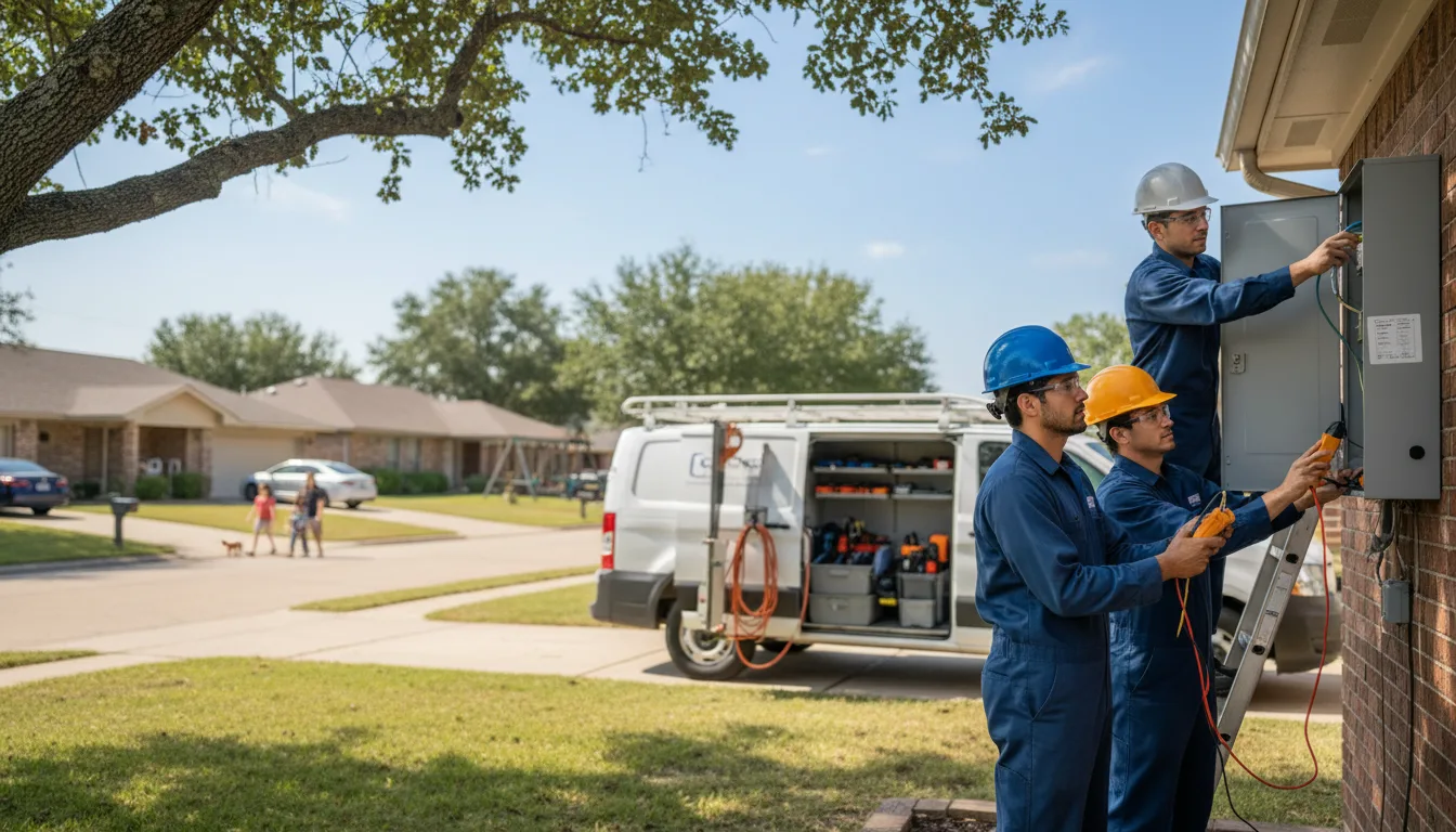 Certified electrician providing emergency electrical services in New Home, TX